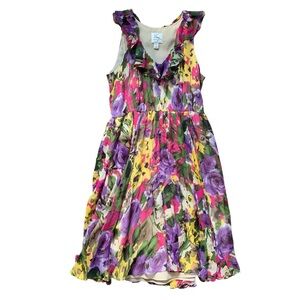 Suzi Chin for Maggy Boutique Silk Floral Dress 10P
